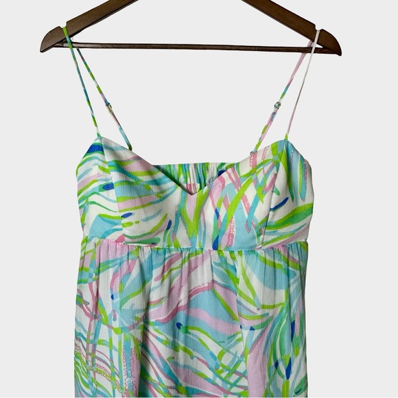 Lilly Pulitzer Dorothy Skye Blue Salute Silk Chiffon Dress Size 10 Pastel Preppy - Picture 5 of 16
